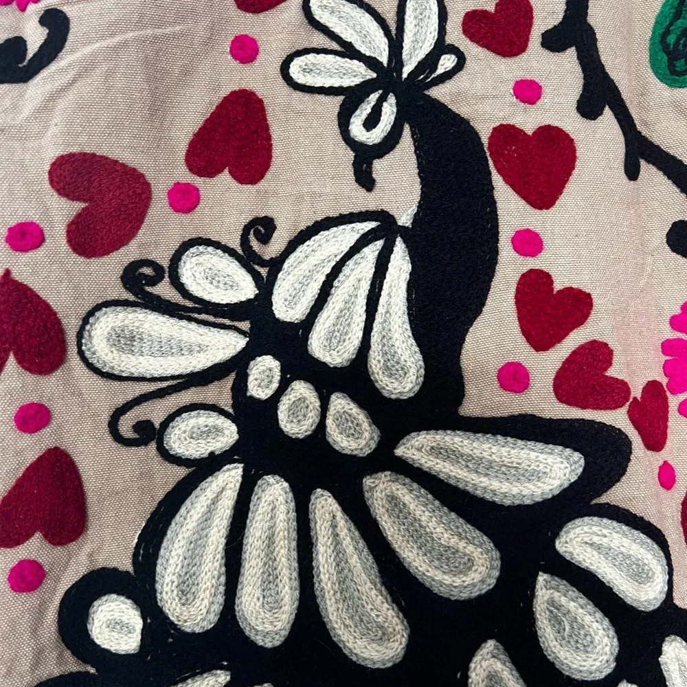 Free People Beige Jacket with Red and Black Embroidery - Picture 5 of 9